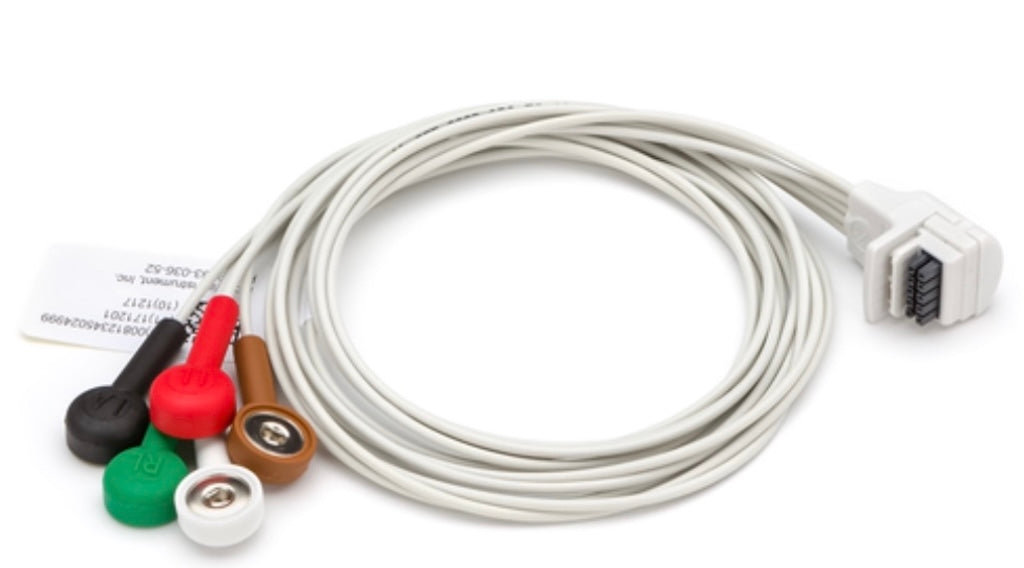 Patient Cable. 3-Channel for H3+ Holter Recorder