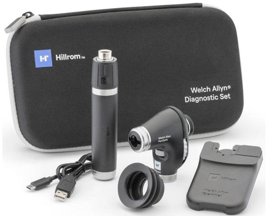 3.5v Diagnostic Set, PanOptic Plus LED Ophthalmoscope, USB Lithium Plus Rechargeable Handle, Hard Case