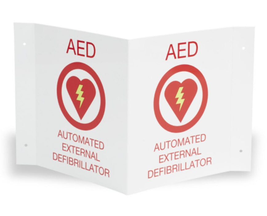 AED Plus Wall Sign, Flat, 8 ½" x 11"