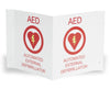 AED Plus Wall Sign, Flat, 8 ½
