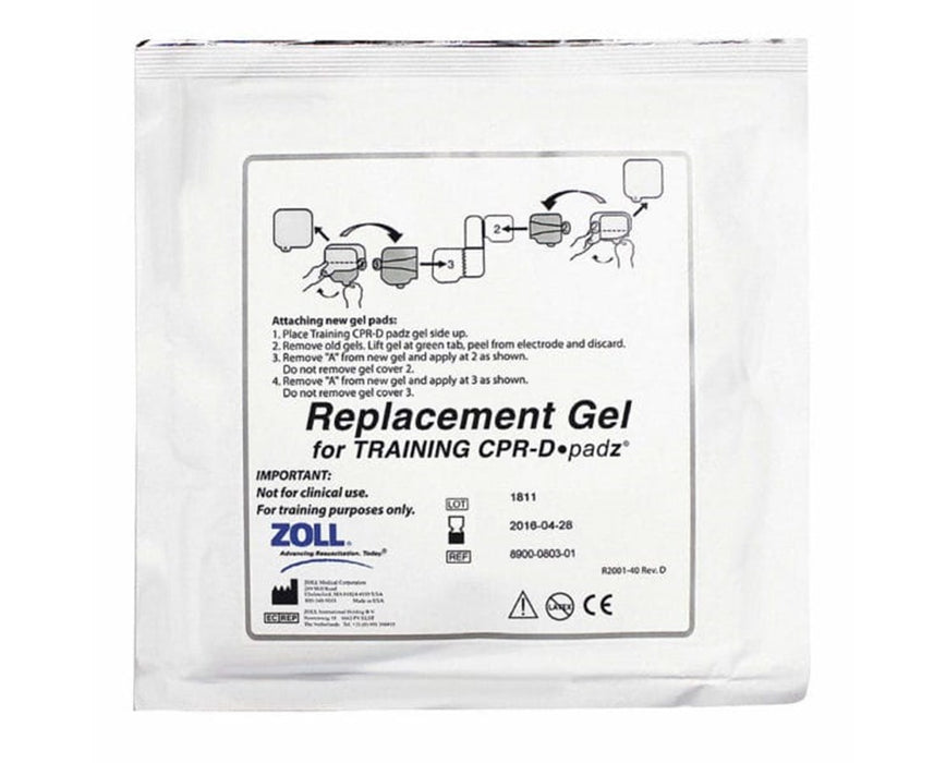 CPR-D padz Training Electrodes Replacement Adhesive Gels, Case - 5/bx